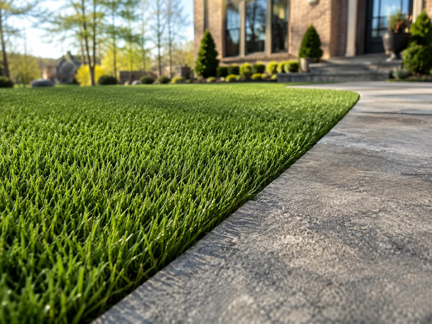 Artificial turf installation detail