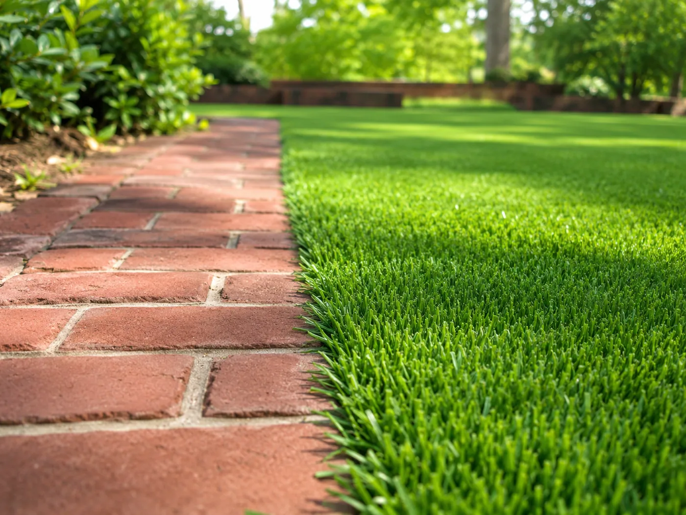 Artificial turf installation detail