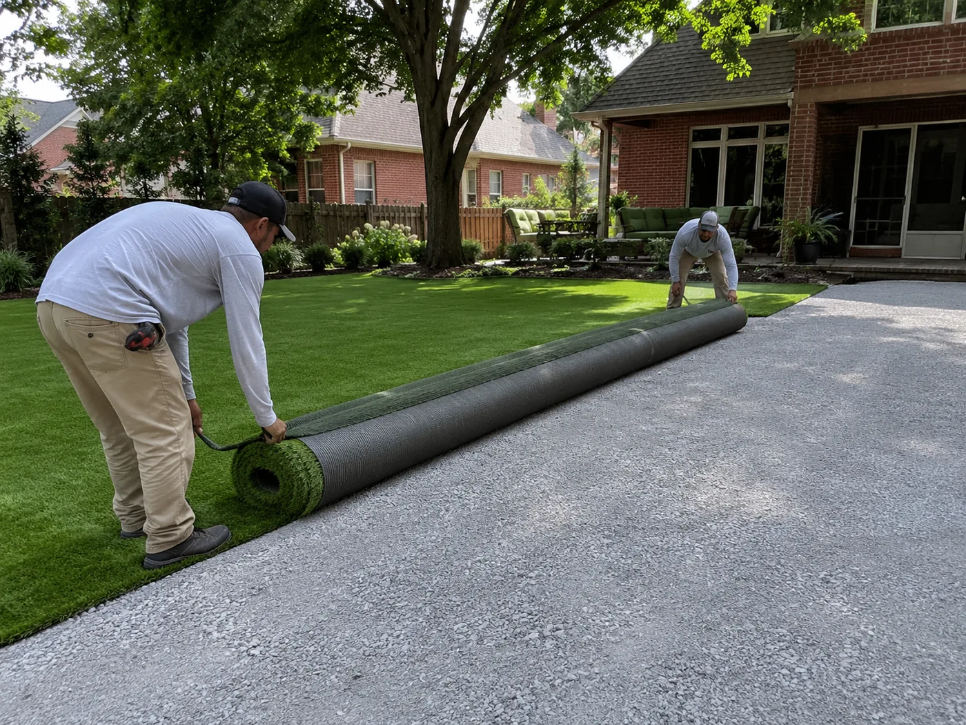 Artificial turf installation detail